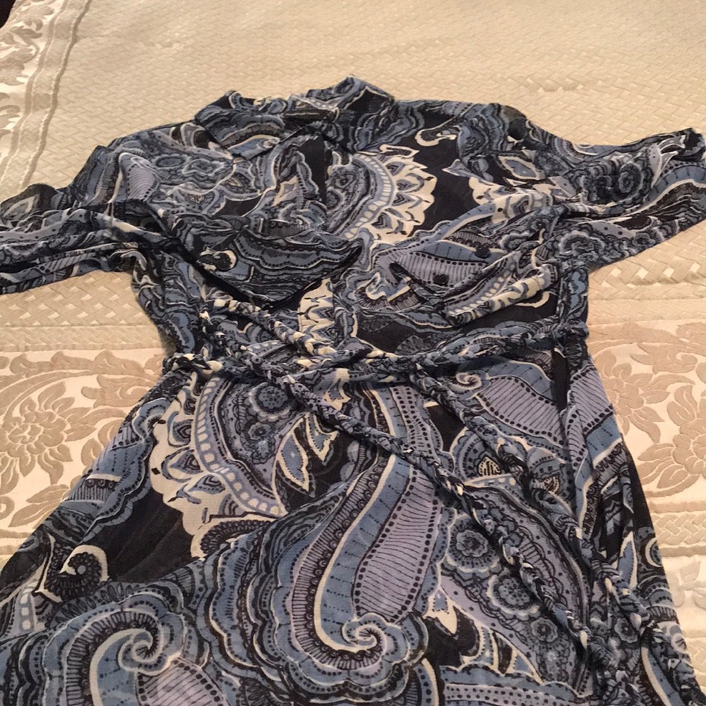 Blue paisley sheer tunic